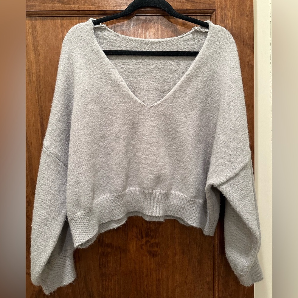 Miracle Balloon Sleeve Gray Sweater